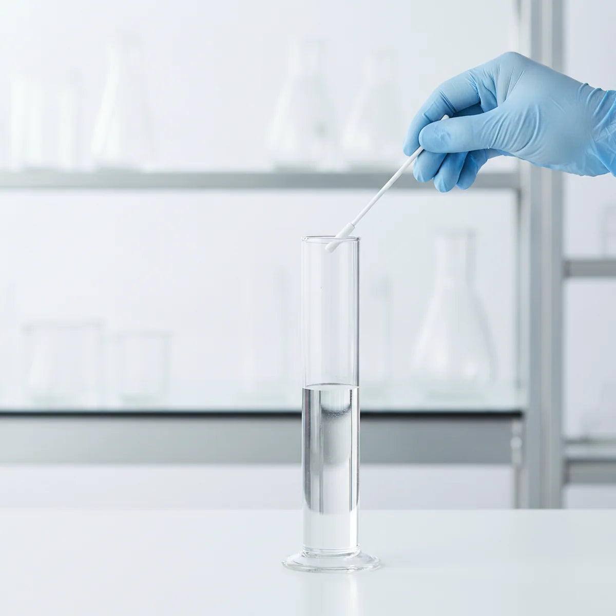 Retrieving a stir bar from a tall graduated cylinder