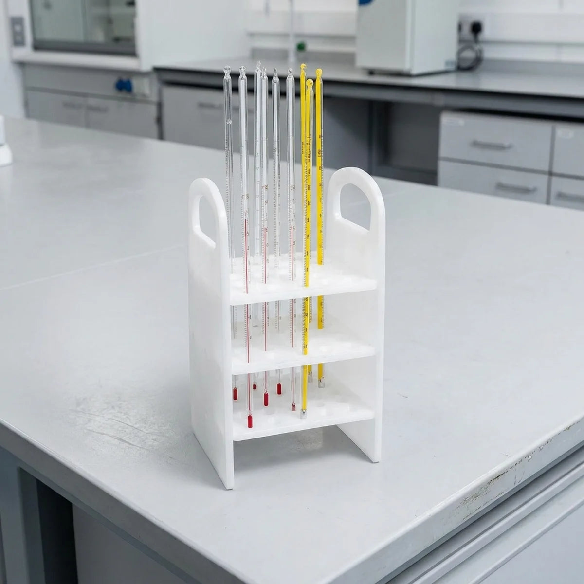 Thermometers held safely between readings