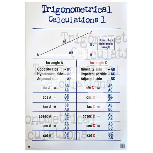 Trigonometrical Calculations 1 Wall Chart