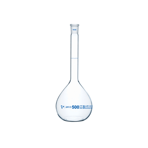 Volumetric Flask Clear Borosilicate Glass - Class 'B', Plastic Stopper