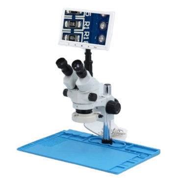 LCD Digital Zoom Stereo Microscope - Trinocular