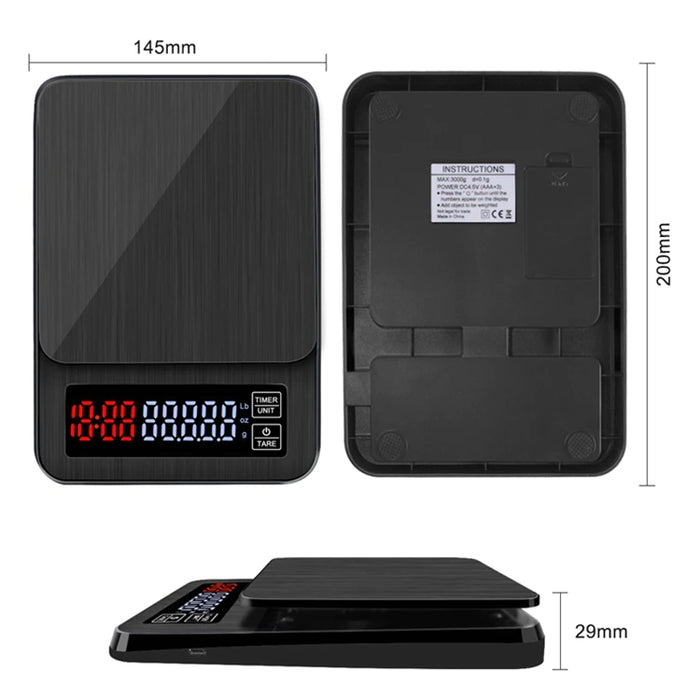 LCD Digital Electronic Scale with Timer 5kg 0.1g