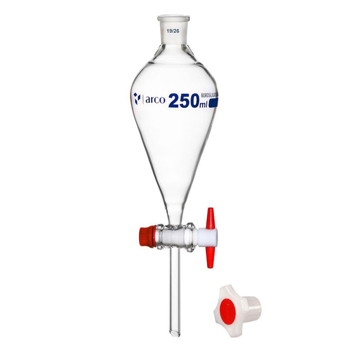 Squibb Separating Funnel, PTFE Stopcock