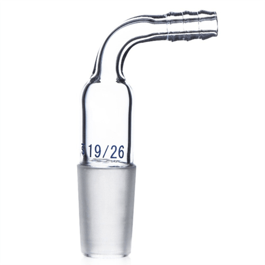 Glass connector with gas outlet for laboratory use