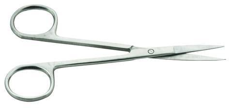 Stainless steel dissecting scissors 125 mm fine point for detailed dissection