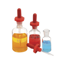 Clear glass laboratory dropper bottle