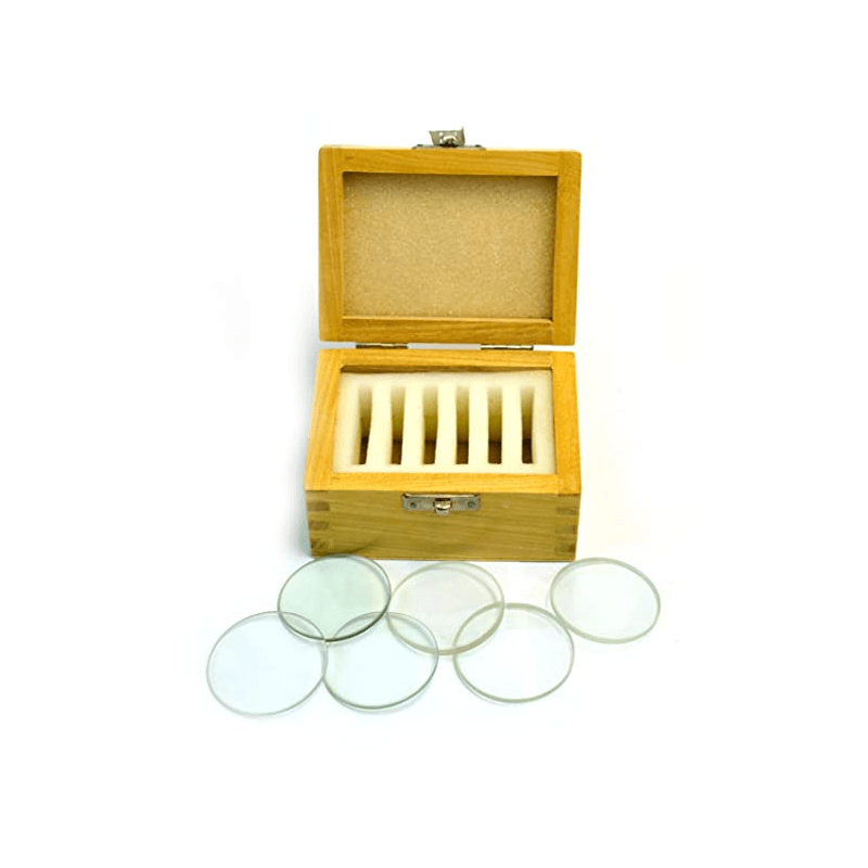 Glass Lenses Set of Six in Wooden Case