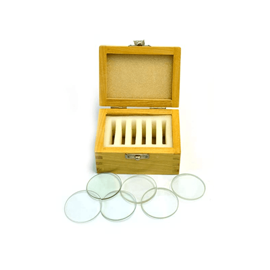 Glass Lenses Set of Six in Wooden Case