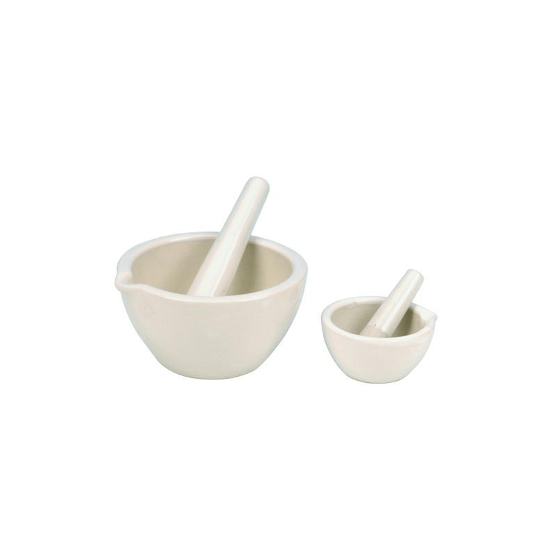 Eisco Labs Porcelain Mortar & Pestle Set – 5oz – Unglazed Grinding Surface – CH0541C