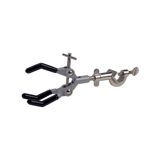 Retort Clamp with Bosshead Rubber Jaws - Adjustable