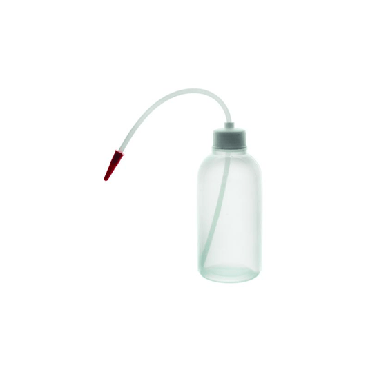 Lab wash bottle with flexible delivery tube